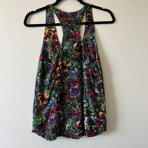 Joie Rainbow Floral Flowy Silk Tank Top Womens XS Hippie Boho Psychedelic - Picture 3 of 14